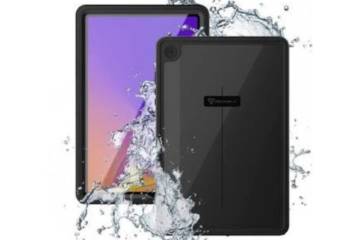 ARMOR-X waterproof case protecting the Samsung Galaxy Tab A9+